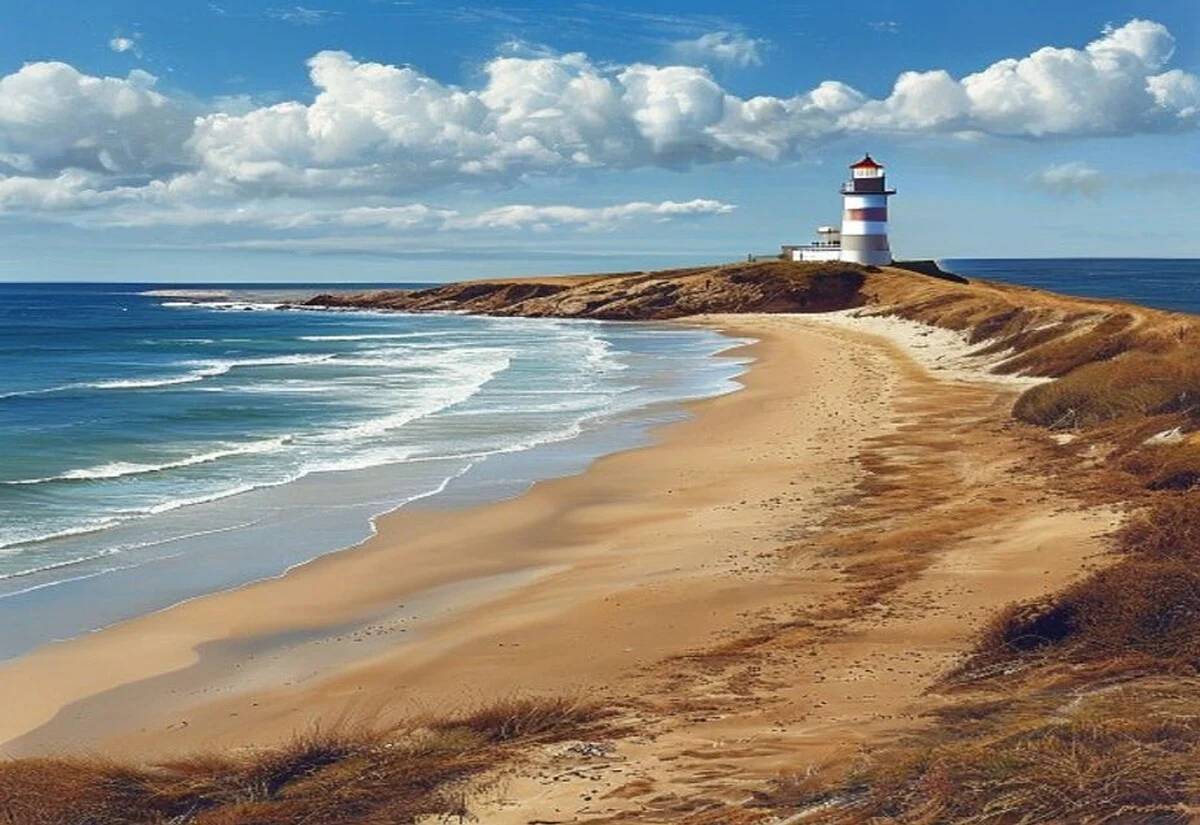 Nobbys Beach and lighthouse in Newcastle, New South Wales