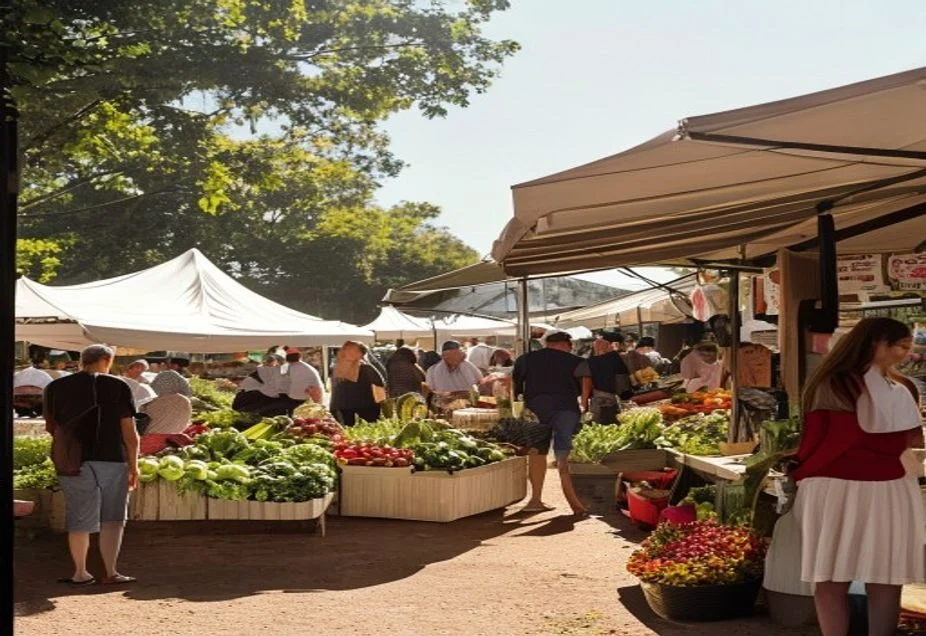 A community farmers market in a regional Australian town