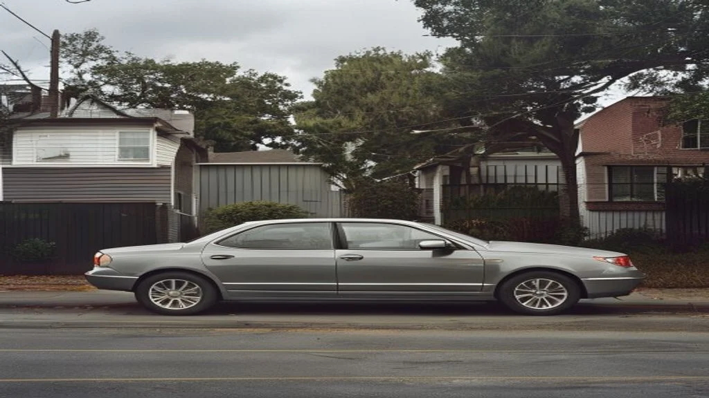 Second-hand car parked on a suburban street Older silver sedan parked at the kerb on an Australian suburban street
