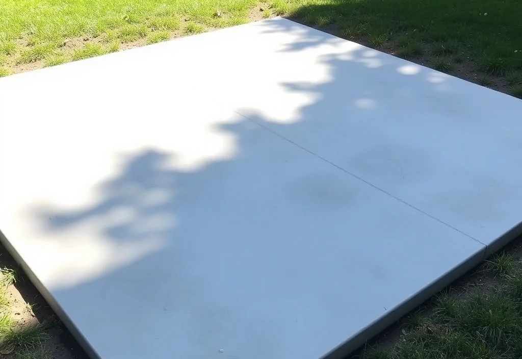 Completed concrete shed slab ready for a shed to be erected
