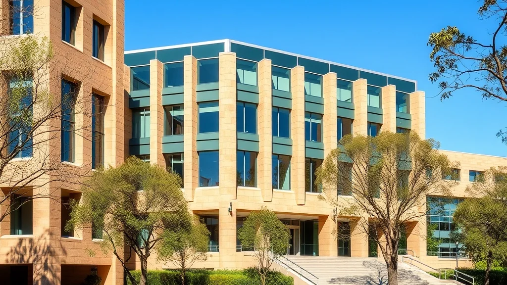 A modern Australian university building on a sunny day