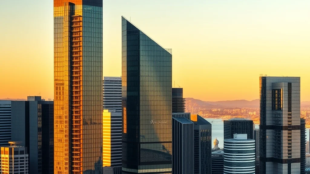 Sydney city business district skyline with office towers