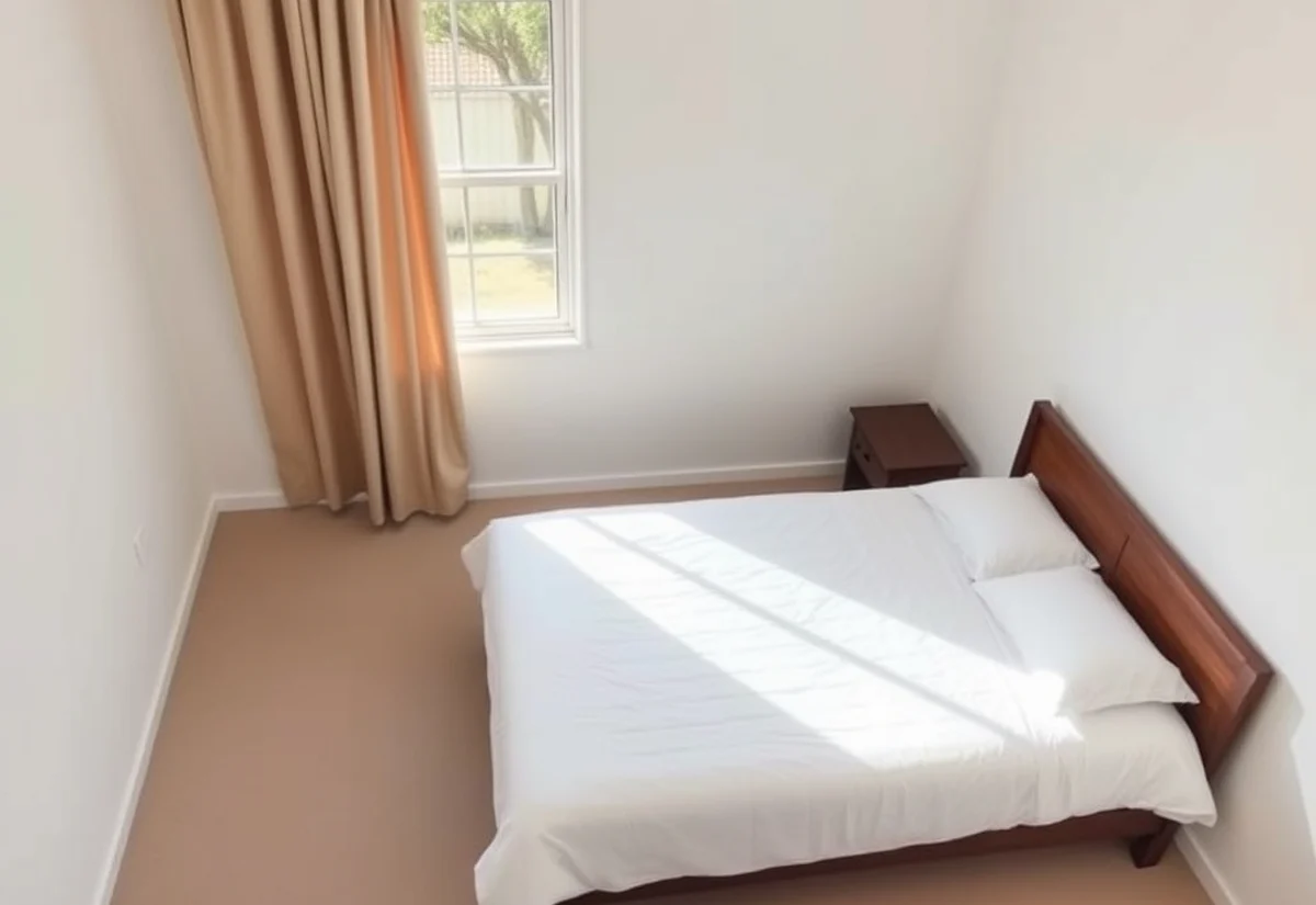 A tidy, empty rental bedroom ready for a viewing, representing a well-presented property that re-lets faster
