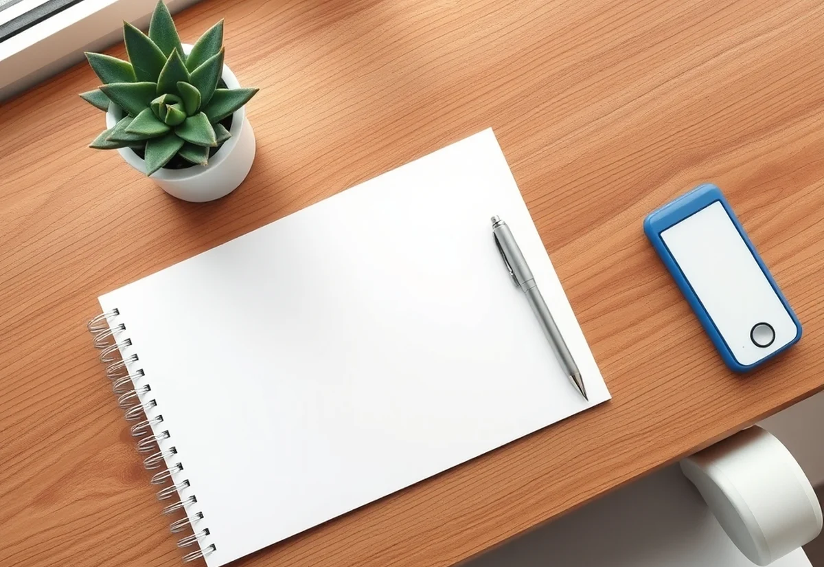 Always verify AHPRA registration before booking A tidy consultation desk with a blank notepad, representing checking a practitioner registration before booking