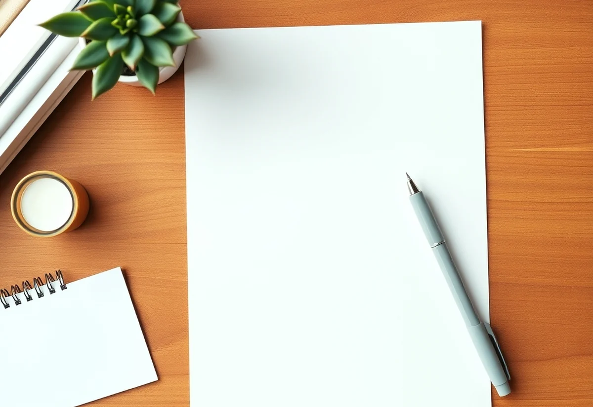 Always verify AHPRA registration before booking A tidy consultation desk with a blank notepad, representing checking a practitioner registration before booking chin filler