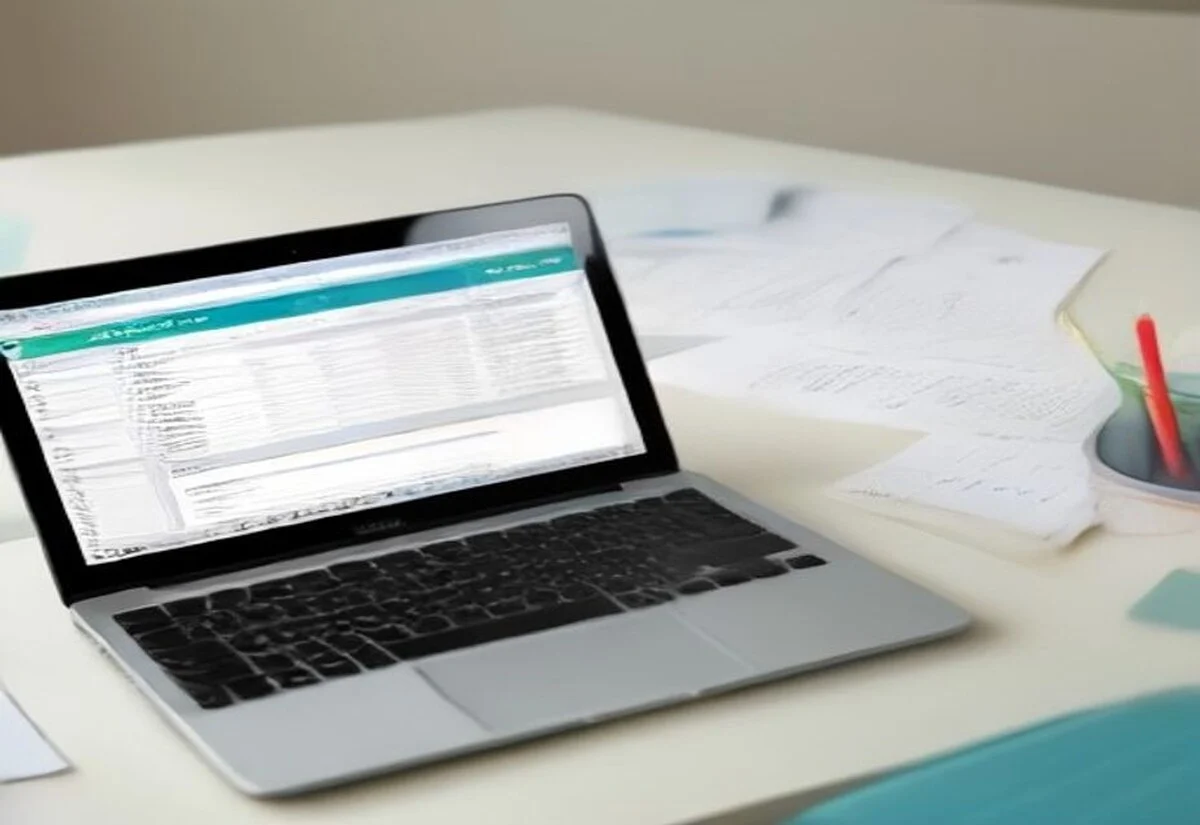 Building a manual spending spreadsheet Laptop showing a simple budget spreadsheet
