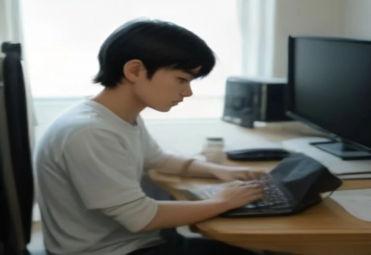 International student building a portfolio project to demonstrate IT skills