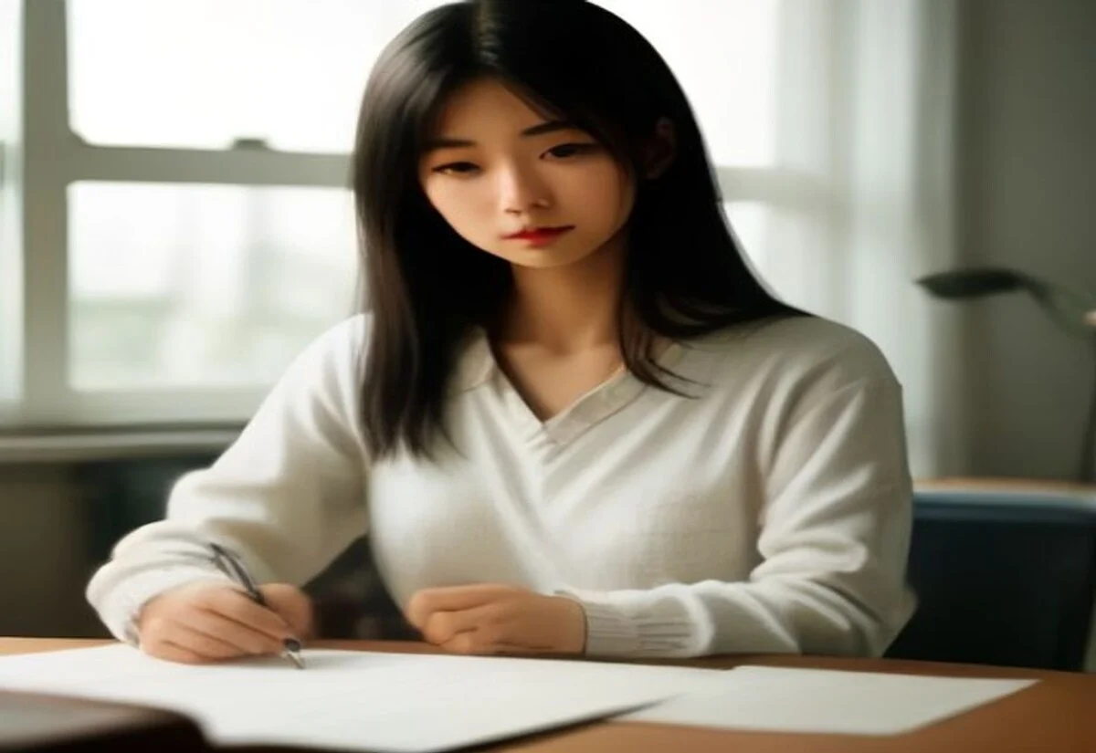 International student preparing calmly for exams