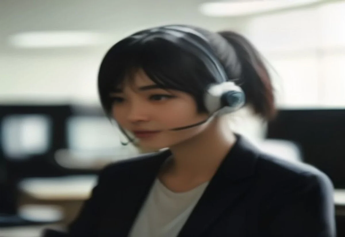 Student working in a contact centre customer service role as a bridge into office work