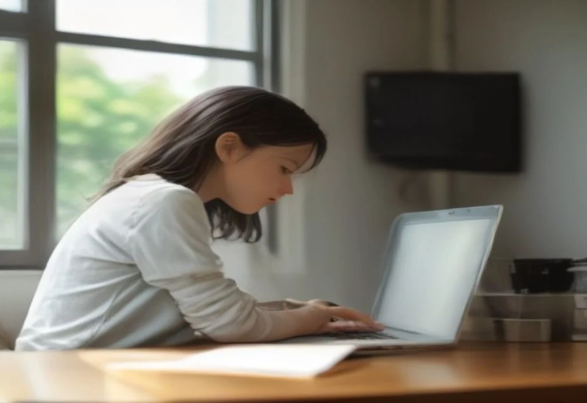 Person drafting a university application document on a laptop