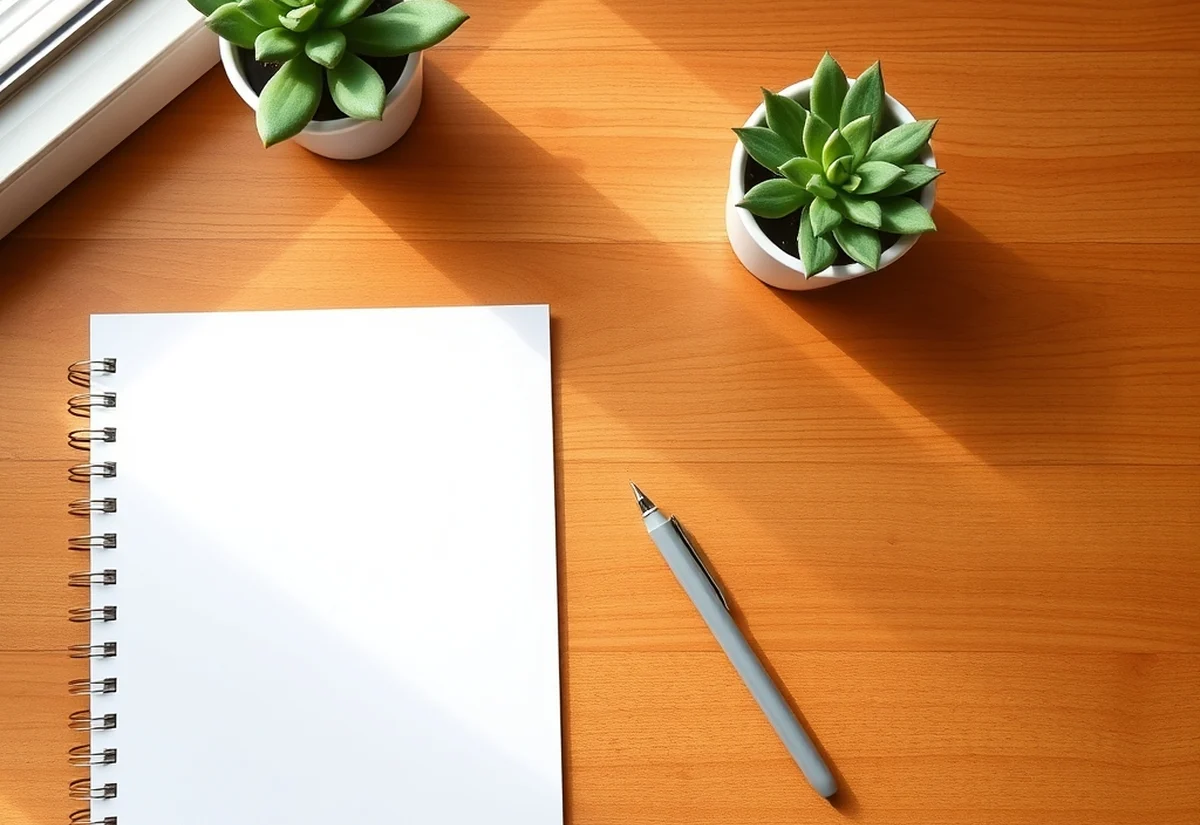 Getting an accurate quote starts with a real consultation A tidy consultation desk with a blank notepad, representing booking a cosmetic clinic consultation