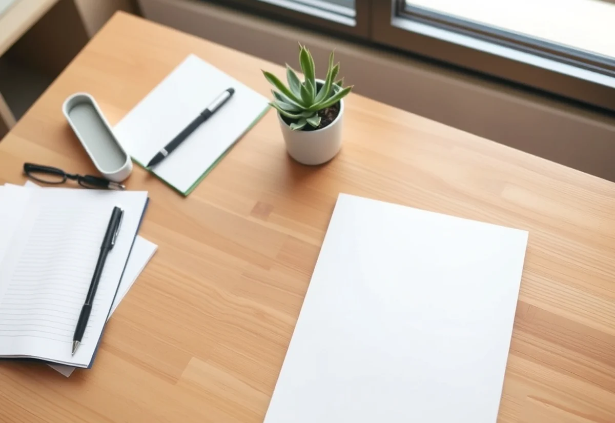 Getting an accurate quote starts with a real consultation A tidy consultation desk with a blank notepad, representing booking a cosmetic clinic consultation