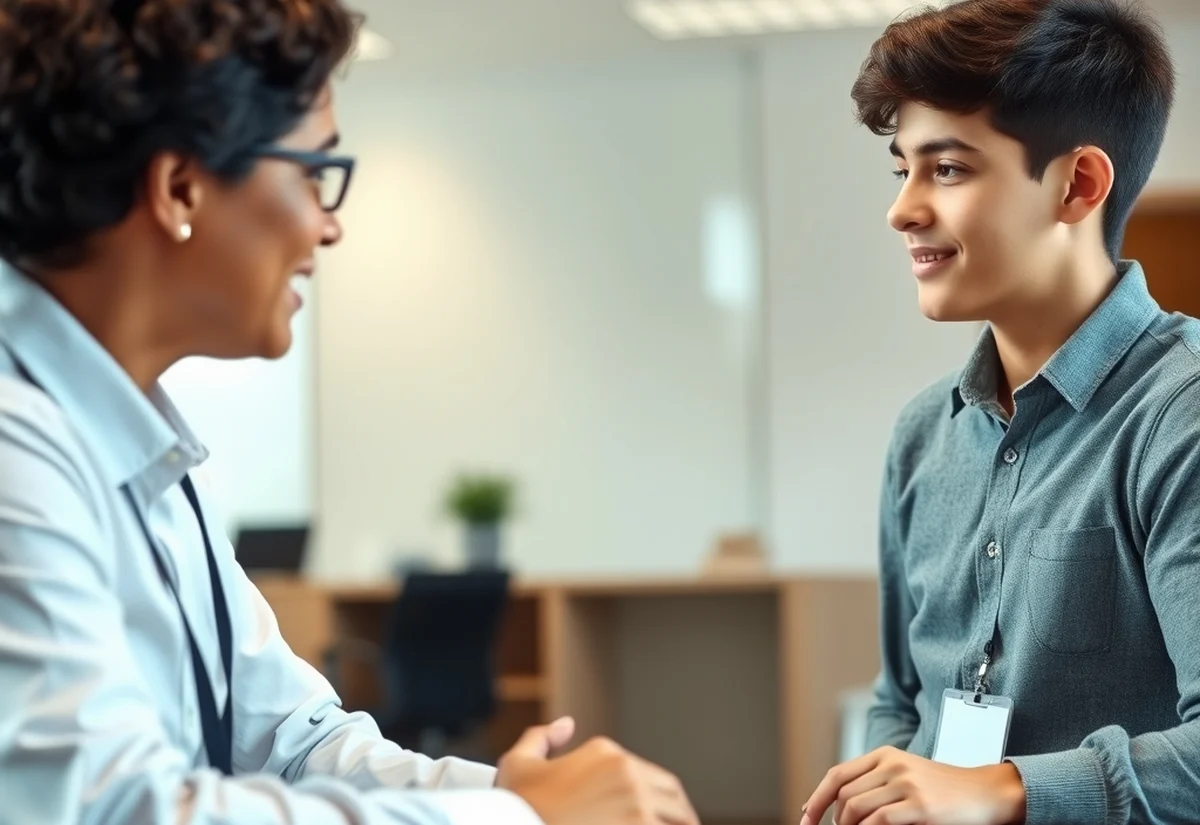 Getting professional migration advice Migration adviser and client having a supportive conversation in an office