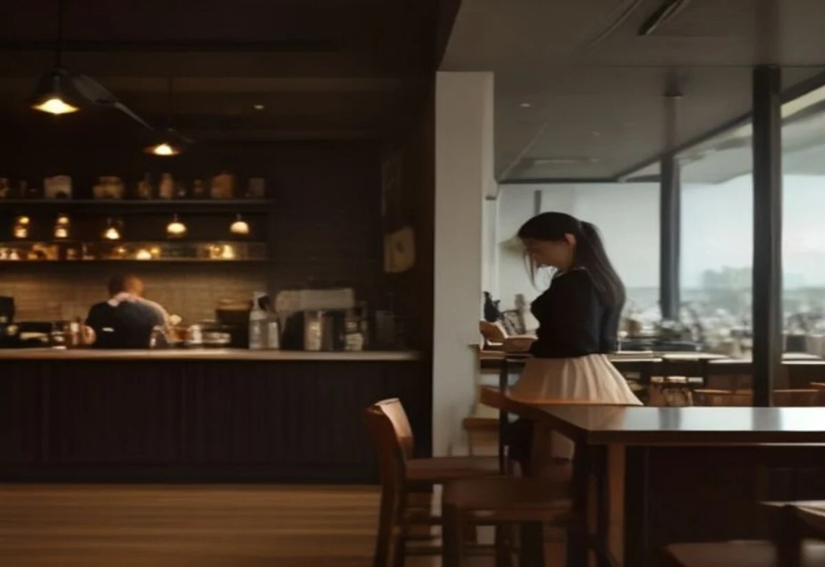 Hospitality workers during a busy cafe shift in Australia