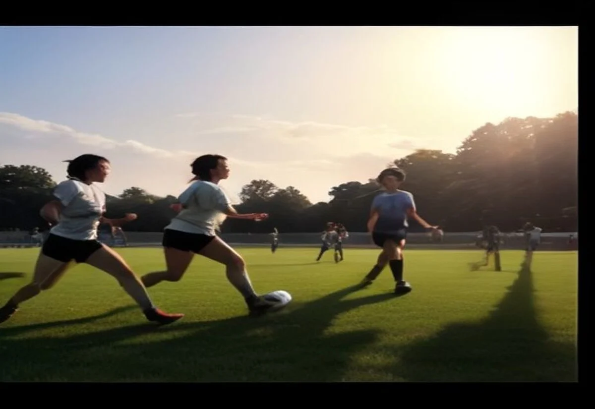 Casual social sports match on a suburban oval