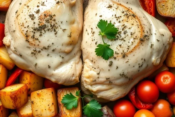 Healthy Dinner for Two: One-Tray Lemon Herb Chicken and Veggies (40 Minutes)