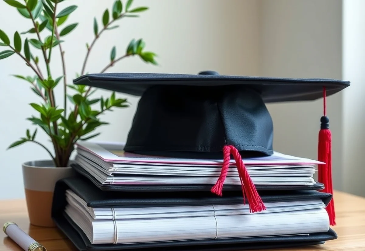Certificate folders representing qualification comparison against the Australian Qualifications Framework
