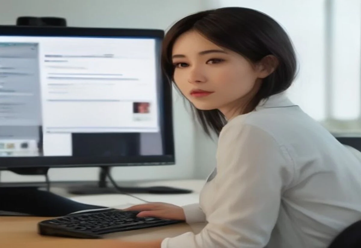 Recruiter reviewing resumes ranked by an applicant tracking system