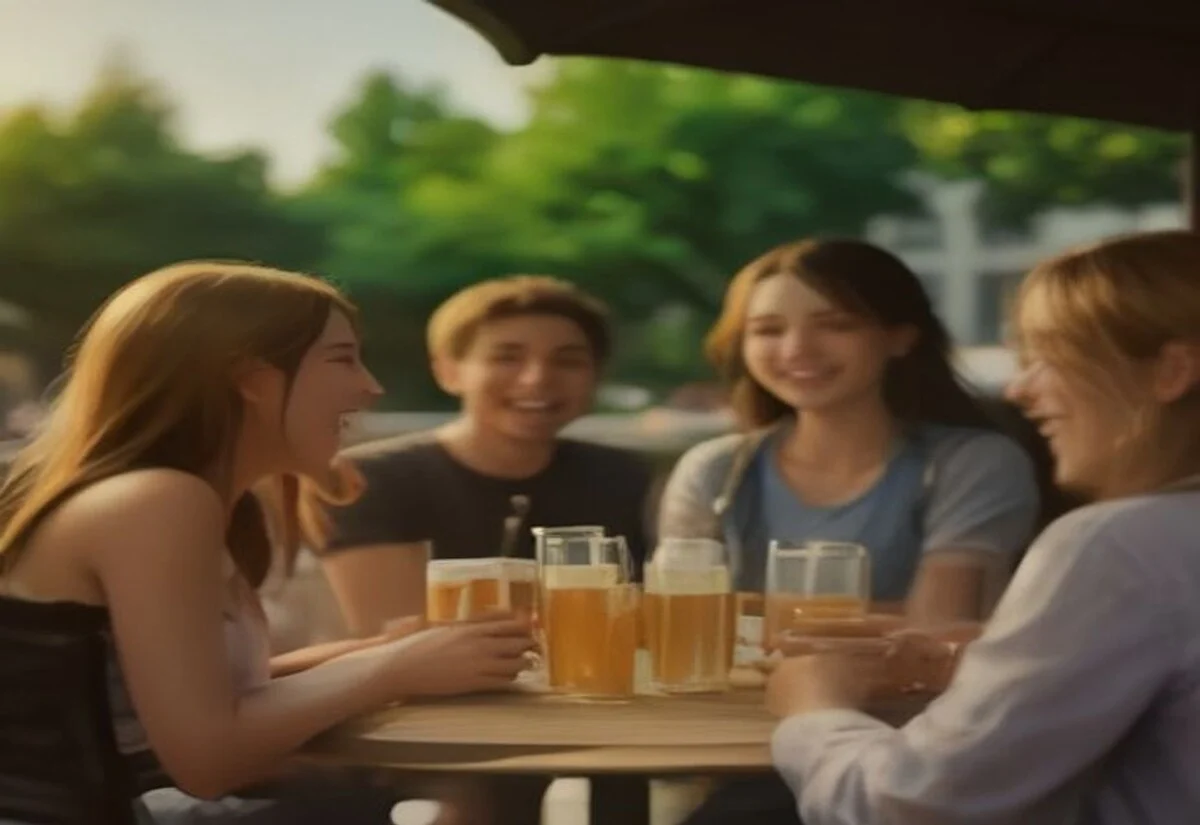 Socialising without pressure to drink Friends socialising together with a mix of drinks