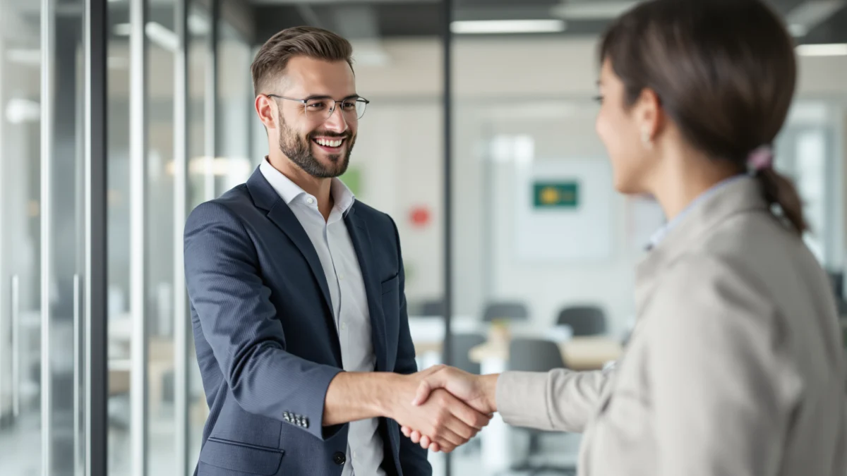 New employee starting their first day at an office job in Australia