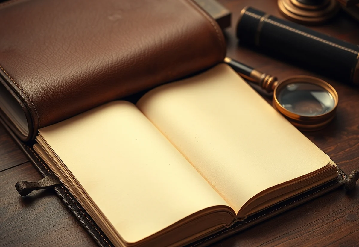 An aged notebook and antique fountain pen evoking 19th century memory research
