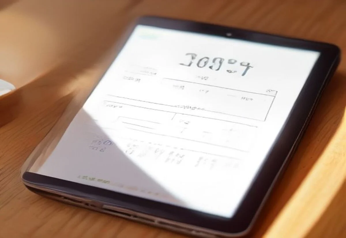 Tracking spending with a budgeting app Phone showing a budgeting app chart on a desk