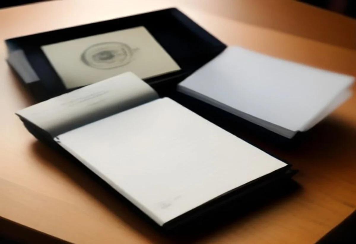 Organised stack of application documents and a passport representing visa paperwork