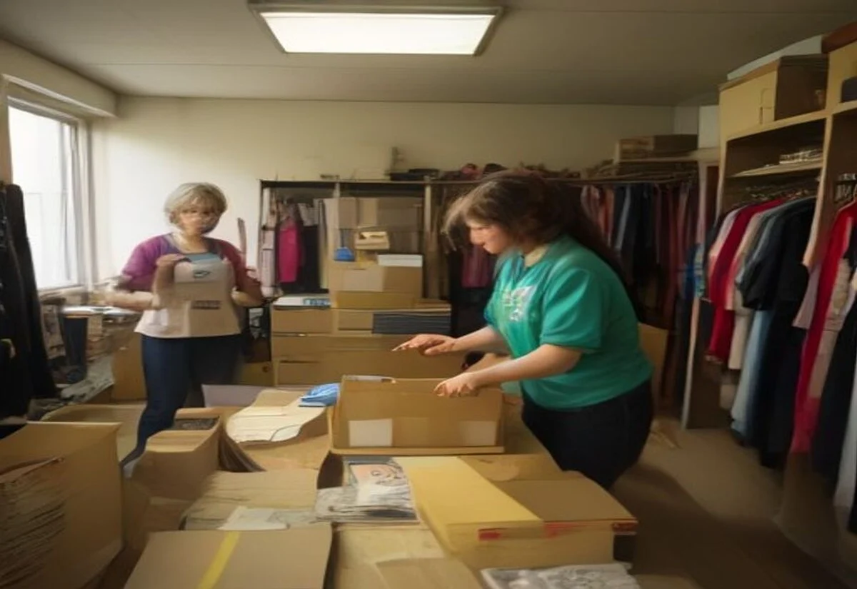 Volunteering builds friendships and local experience Volunteers sorting donations together at a community charity shop