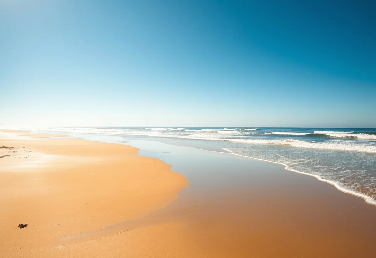 Australian beach in summer An empty Australian beach in the early morning with golden sand